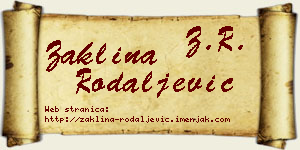 Žaklina Rodaljević vizit kartica